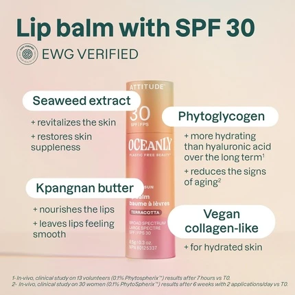 Оттеночный бальзам для губ Attitude Oceanly SPF 30