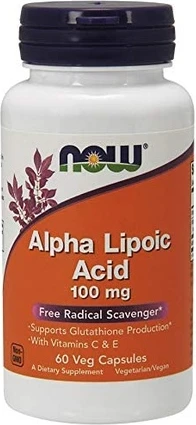 Витаминные Капсулы Now Foods АЛК Альфа-Липоевая Кислота 100мг с Витамином C и E