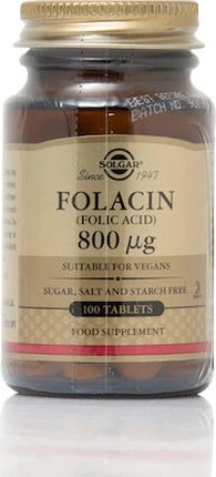 Таблетки Solgar Фолацин Фолиевая Кислота 800 Микрограмм