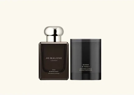 Набор из двух ароматических свечей Cologne Intense Jo Malone Oud & Bergamot и Myrrh Tonka
