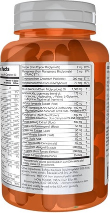 Комплекс витаминов для мужчин Now Foods NOW Sports Nutrition Men's Extreme Sports Multi с аминокислотами в свободной форме, ZMA, Трибулусом, маслом MCT и травяными экстрактами