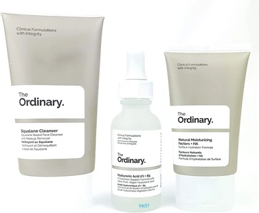 Набор для ухода за кожей лица The Ordinary The Daily Set - Очищающее средство с скваланом, сыворотка с гиалуроновой кислотой и Натуральный увлажняющий комплекс