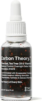 Витаминная Сыворотка Carbon Theory Ночная Детокс Сыворотка с Углем, Маслом Чайного Дерева и Витамином Е для Борьбы с Высыпаниями
