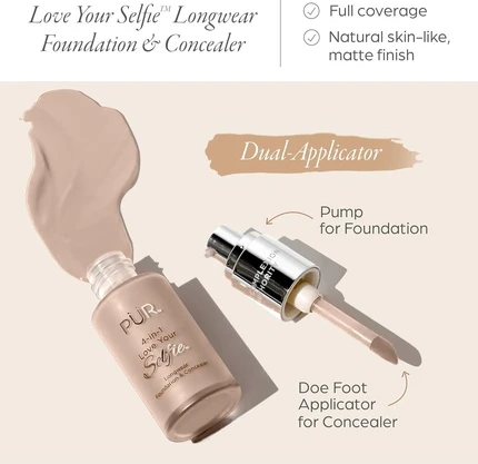 Тональная основа Pür Cosmetics Pur 4-в-1 «Love Your Selfie» стойкая тональная основа и консилер