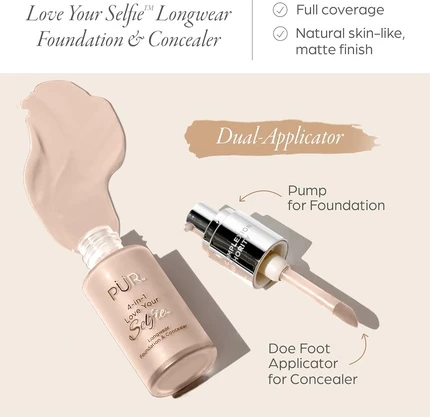 Тональный крем и консилер Pur Cosmetics 4-В-1 Love Your Selfie стойкий