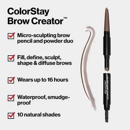 Карандаш для бровей Revlon Colorstay Creator с пудрой и щеточкой для расчесывания