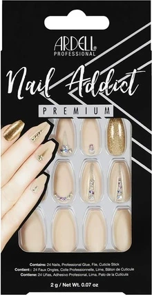 Press On Nails Ardell Nail Addict Nude Jeweled