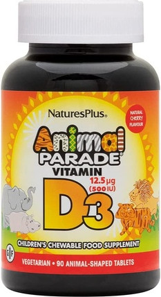 Витамин Nature's Plus Animal Parade Детский Витамин D3 в форме жевательных таблеток
