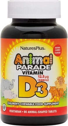 Витамин Nature's Plus Animal Parade Детский Витамин D3 в форме жевательных таблеток