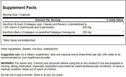 Herbal Supplement Swanson Hawthorn Extract Standardized