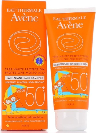Защитное молочко для загара Avène SPF 50+ для чувствительной кожи для детей