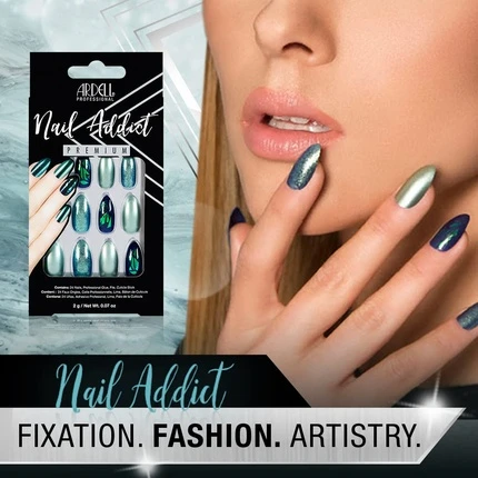 False Eyelashes Ardell Addict Green Glitter Chrome