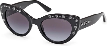 Солнцезащитные очки GUESS GU00163 глянцевого черного цвета для женщин