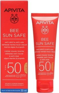 Cream Apivita Bee Sun Safe Cream Antistain And Antiaging With Color Spf50