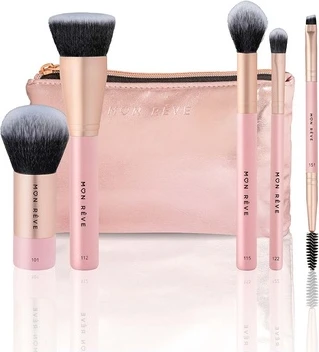 Набор кистей Mon Reve Essential 5 Brush Set для лица и глаз с чехлом