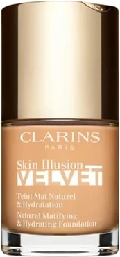 Тональная основа Clarins Skin Illusion Velvet с эффектом естественного матового покрытия и увлажнением