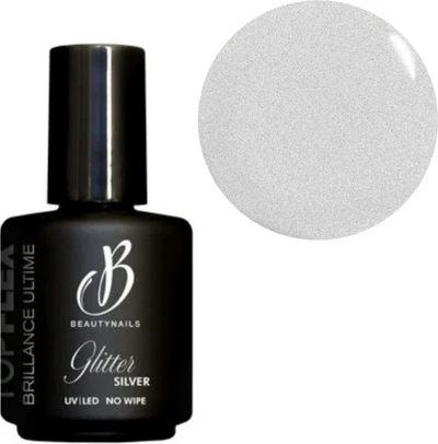 Топ для ногтей Beautynails Top Flex Glitter Silver