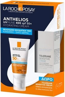 Набор для ухода от солнца La Roche-Posay Anthelios Uvmune 400 Увлажняющий крем Spf50+ и Toleriane Sensitive Cream