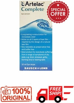 Увлажняющие глазные капли Bausch and Lomb Artelac