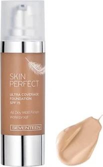 Жидкая тональная основа Seventeen Skin Perfect Ultra Coverage Водостойкая SPF15