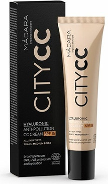 Цветокорректирующий крем Madara Citycc Hyaluronic Antipollution Цветокорректирующий крем SPF 15 Medium
