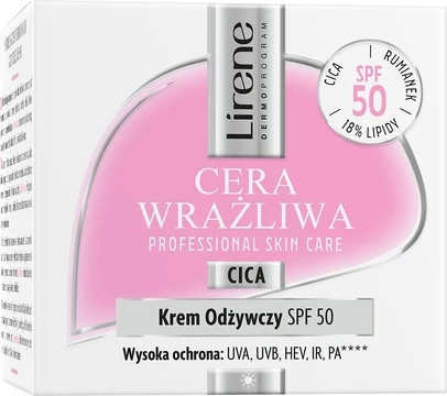 Cream Lirene Sensitive Skin Nourishing Face Cream Spf50