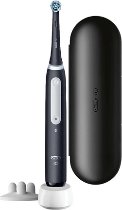 Электрическая зубная щетка Oral-B iO Series 4S Черная с насадкой Braun Design 1 и дорожным футляром