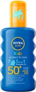 Солнцезащитный спрей Nivea Sun Kids Protect & Care SPF50 с красителем
