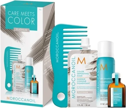 Набор по уходу за волосами Moroccanoil Color Meets Care Platinum Set