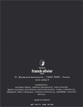 Eau De Toilette Franck Olivier