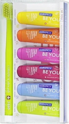 Набор Kit Curaprox Be You 6 Отбеливающих Зубных Паст Зубная Щетка