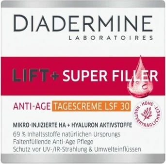 Cream Diadermine Day Cream Lift + Super Filler Hyaluron SPF30