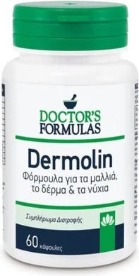 Капсулы Doctor's Formulas Dermolin Formula для Здоровья Волос, Кожи и Ногтей