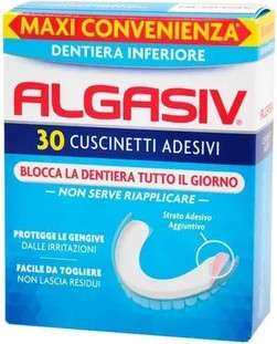 Клейкие подушечки Combe Algasiv 30 для нижней челюсти съемного протеза