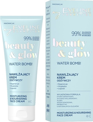 Cream Eveline Cosmetics Beauty & Glow Water Bomb! Moisturizing Nourishing Cream