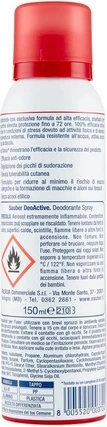 Deodorant Spray Sauber Deoactive Long Lasting