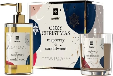Набор мыла и свечи Hiskin Cozy Christmas Малина и Сандал