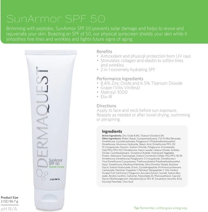 Солнцезащитный крем Dermaquest Peptide Vitality Sunarmor SPF 50