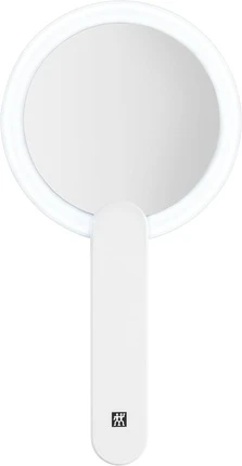 Зеркало Zwilling с 10-кратным увеличением, перезаряжаемое, со светодиодной подсветкой и ручкой, вращающейся на 360°, белое