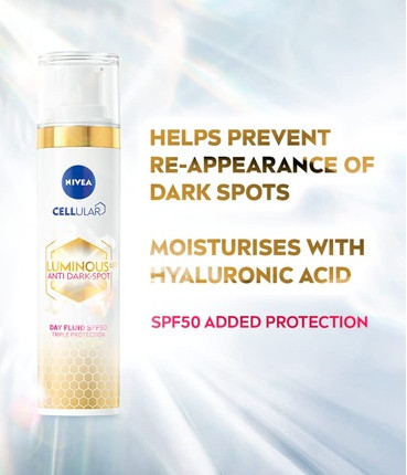 Дневной флюид Nivea Cellular LUMINOUS 630 против пигментных пятен с тройной защитой