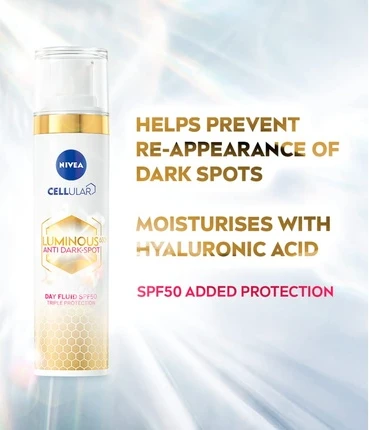Дневной флюид Nivea Cellular LUMINOUS 630 против пигментных пятен с тройной защитой