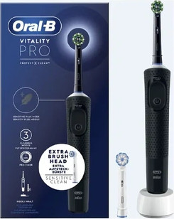Электрическая зубная щетка Oral-B Vitality Pro Black, дополнительная сменная насадка