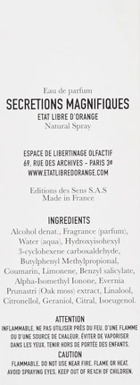 Eau De Parfum Etat Libre D'Orange Secretions Magnifiques