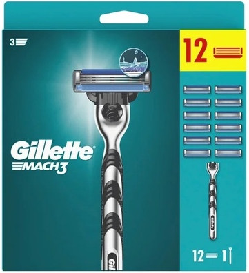 Бритва Gillette Mach3 Regular с 12 сменными головками