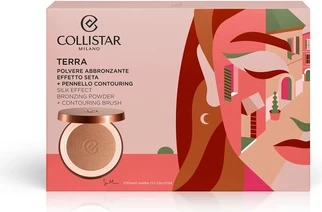 Пудра-бронзер Collistar Cofanetto Terra Polvere Abbronzante Effetto Seta 09 Cristalli Di Sole с эффектом мерцания с кисточкой