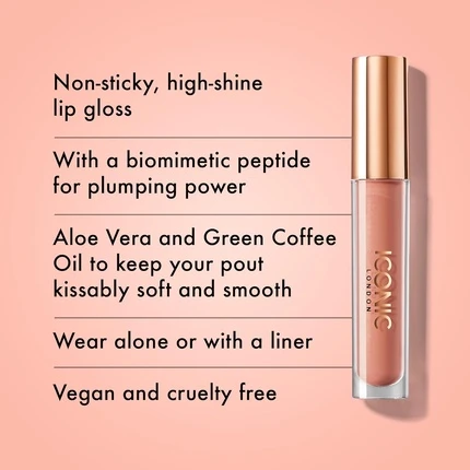 Блеск для губ Iconic London Iconic London Lip Pumping Gloss с высоким сиянием, нелипкая формула с питательными компонентами