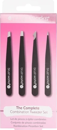 Набор пинцетов Brushworks HD 4 Piece Combination Tweezer Set