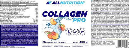Пищевая добавка Allnutrition Коллаген Про с Куркумой, МСМ, Хондроитином, Гиалуроновой кислотой, Экстрактом имбиря и Куркумином