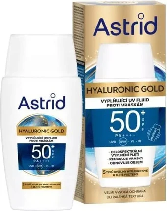 Флюид для лица Astrid Fluid Spf 50 Hyaluronic Gold