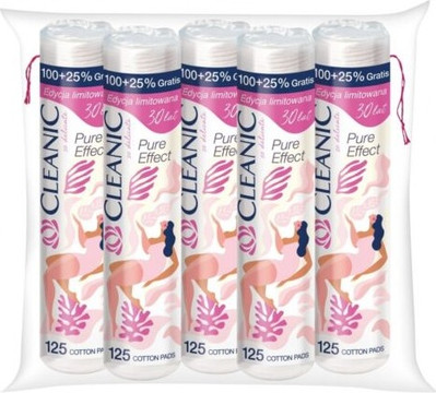 Cotton Pads Cleanic Round Cosmetic Pads Pure Effect Soft Touch 100% Cotton